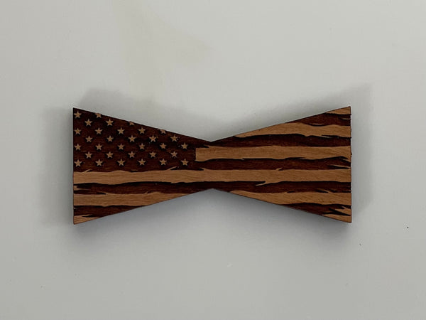 Bowtie--Large Patriotic Rustic Flag Bowtie Inlays (1112L Series)