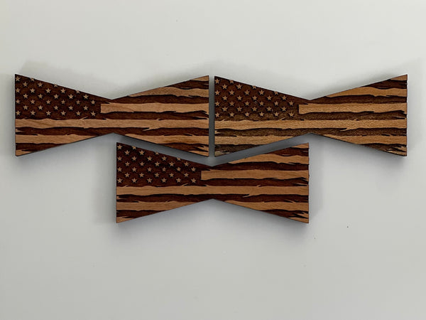 Bowtie--Large Patriotic Rustic Flag Bowtie Inlays (1112L Series)