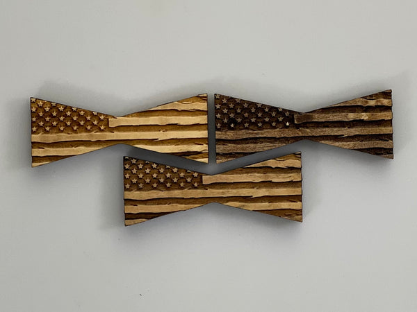 Bowtie--Small Patriotic Rustic Flag Bowtie Inlays (1112S Series)